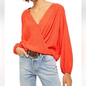 Free People Check On It Wrap Shirt. Size S